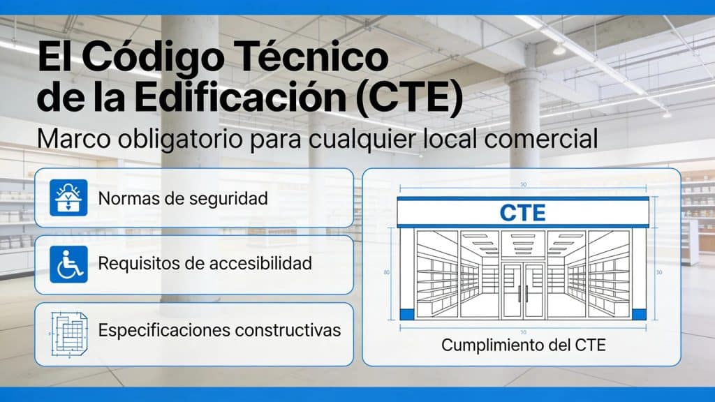 El Código Técnico de la Edificación (CTE) fija el marco obligatorio para cualquier local comercial